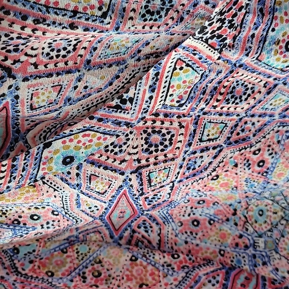 Maeve silk top, size 10, silk tunic, multicolor pattern blouse, Maeve cardigan - Picture 4 of 12